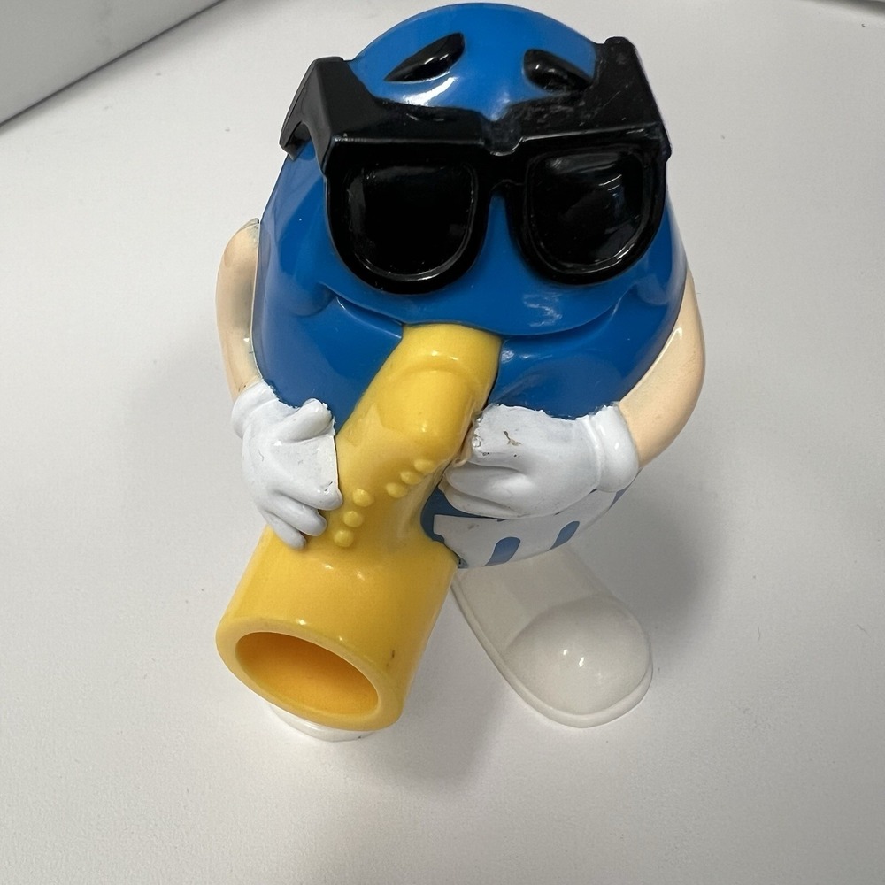Vintage Burger King M&M's Dispenser Saxophone Player Blue